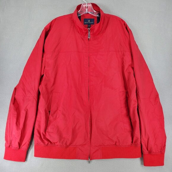 Brooks Brothers Mens Sz XL Performance Windbreaker Golf Jacket Red Lined Bomber - Picture 1 of 6